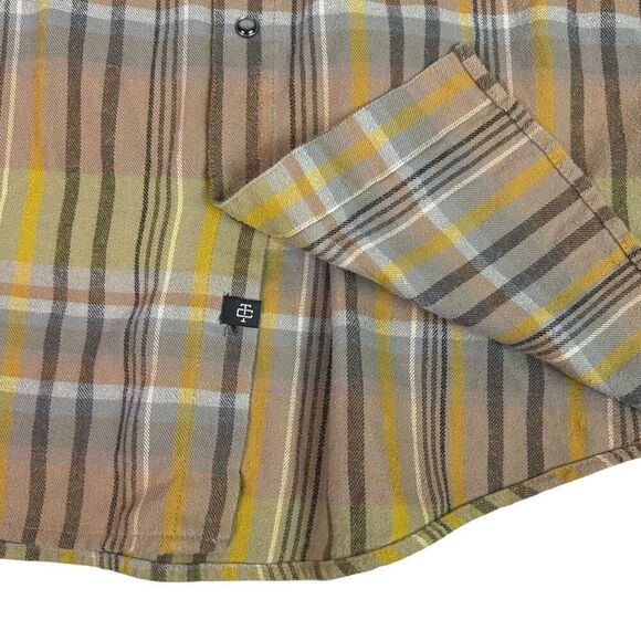 Troll Co. Clothing Flannel Shirt Men's Large Plaid Pearl Snap Pocket Shirt - Picture 7 of 11